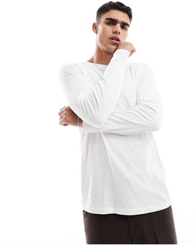 SELECTED Maglietta a maniche lunghe bianca - Bianco
