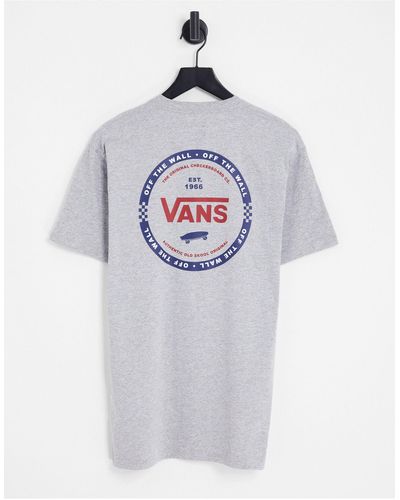 Vans Logo check - t-shirt grigia con stampa del logo sul retro - Grigio