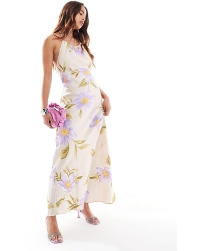 & Other Stories Maxi Dress With Gathered Halter Neck - White