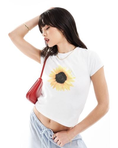 ASOS Baby Tee With Sunflower Graphic - White