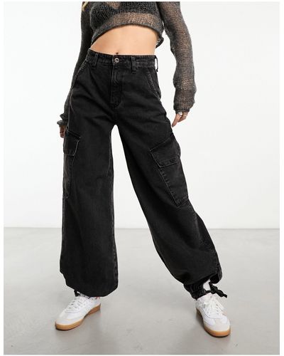 ONLY High Waisted Cargo Jeans - Black