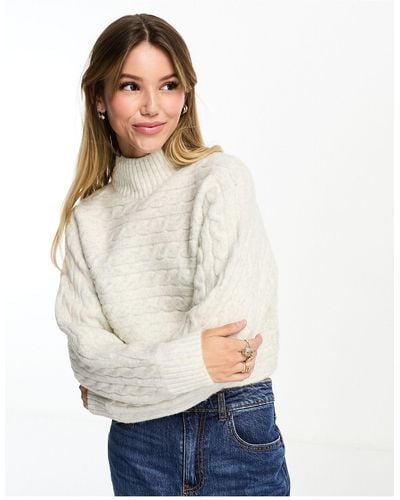 New Look Cable Knit Crop Jumper - White