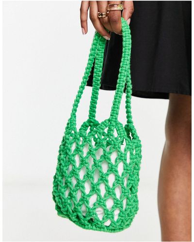 Reclaimed (vintage) Petit sac porté épaule effet tissé - Vert
