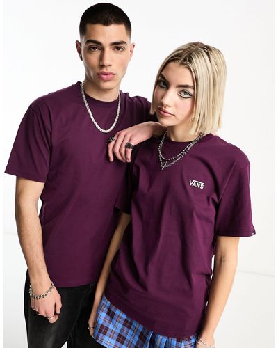 Vans T-shirt unisexe avec logo sur la poitrine à gauche - Violet