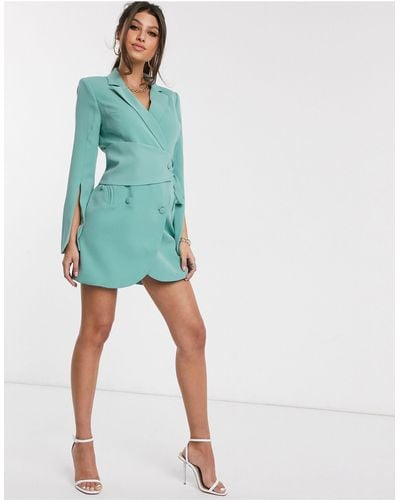 Lavish Alice Belted Blazer Dress - Green