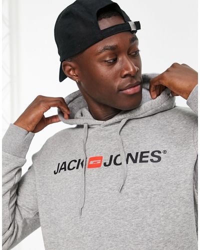 Jack & Jones Essentials - sweat à capuche avec logo - chiné - Gris
