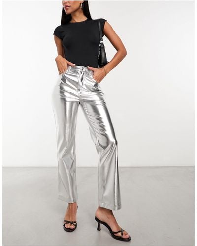 Never Fully Dressed Pantalones s metalizados - Blanco