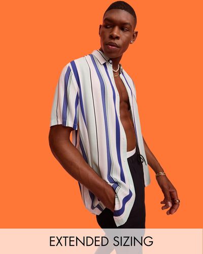 ASOS – lockeres hemd mit streifen - Orange