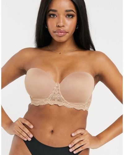 ASOS Fuller Bust Padded Multiway Balcony Bra With Underwire - Natural