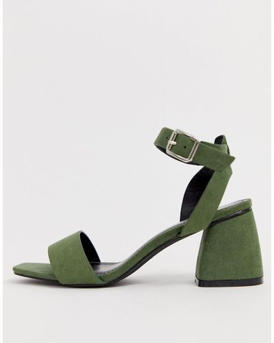 Glamorous Green Block Heel Sandals