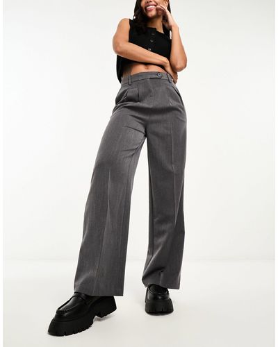 New Look Pantaloni con fondo ampio grigi - Grigio