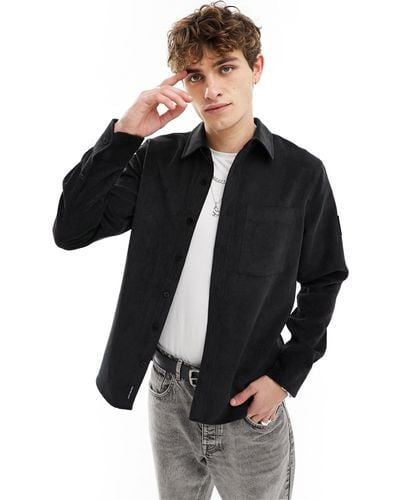 Calvin Klein Camicia regular fit a coste nera - Nero