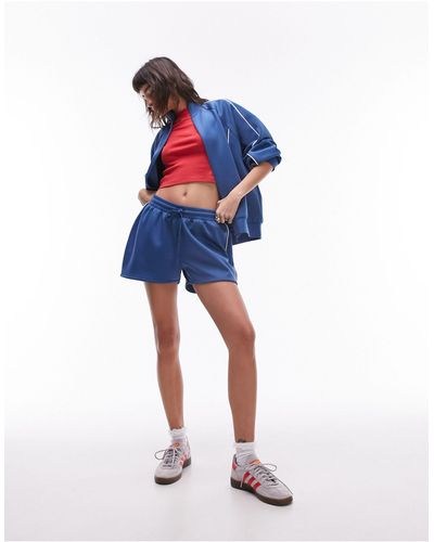 TOPSHOP Co-ord Sporty Pictot Runner Shorts - Blue