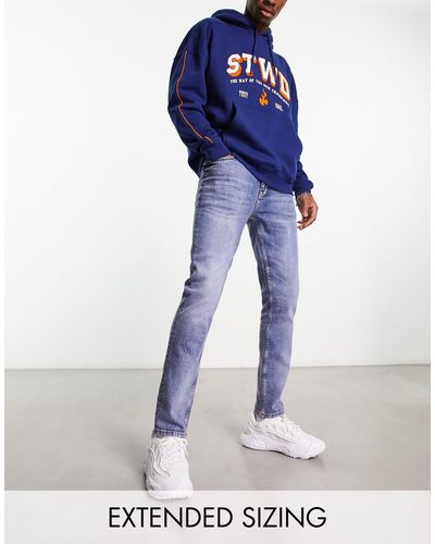 ASOS Jeans skinny lavaggio medio tinto y2k - Blu