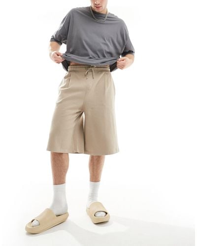 ASOS Oversized Smart Pleated Shorts - Multicolour