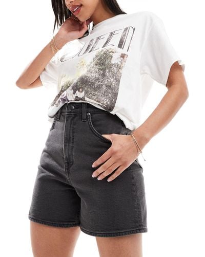 Lee Jeans Stella - short en jean taille haute - Blanc