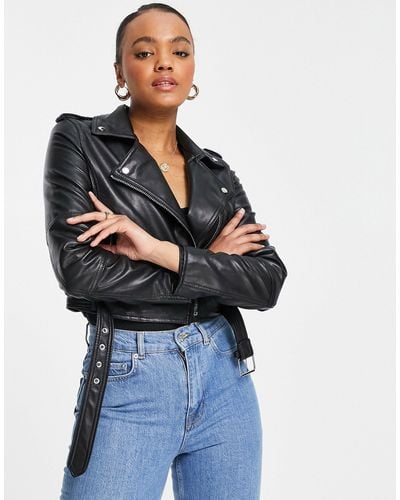 Women's Pull&Bear Leather jackets from £29 | Lyst UK