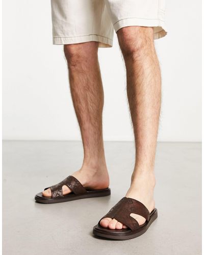 River Island Two Strap Sandal in Black for Men | Lyst