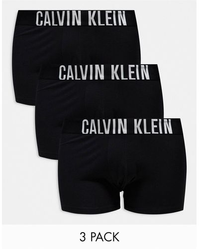 Calvin Klein – tief sitzende unterhosen aus stretch-baumwolle, 3er-pack in  Weiß für Herren