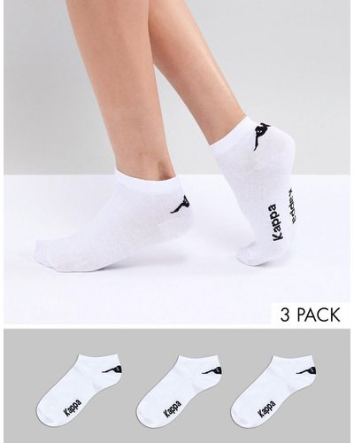 Kappa 3 Pack Ankle Socks - White