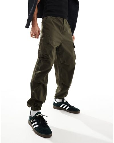 ASOS Oversized Tapered Cargo Trousers - Black