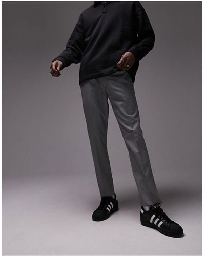 TOPMAN Skinny Textured Trousers - Black