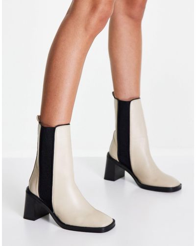 ASOS Ratings Leather Chelsea Boots - White