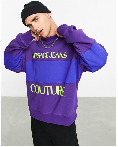 Versace Oversized Sweatshirt Met Kleurvlakken - Paars