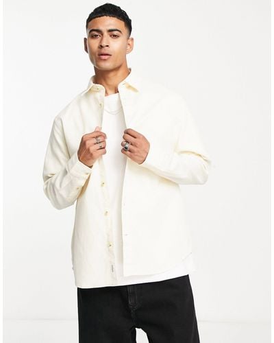 SELECTED Cotton Waffle Shirt - White