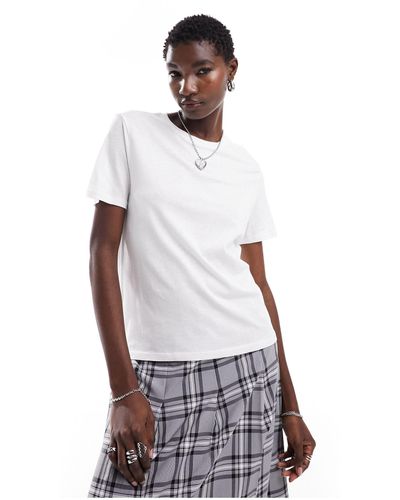 Monki T-shirt à manches courtes - Blanc