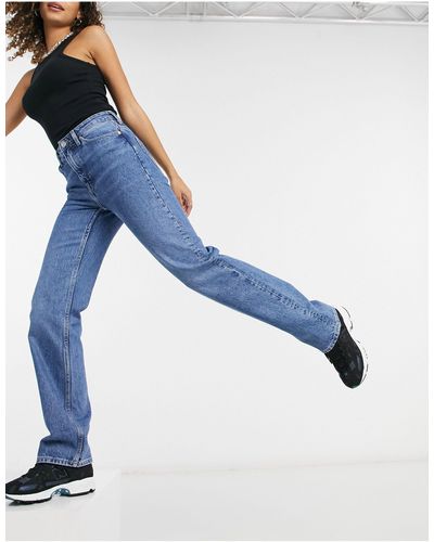 Weekday Voyage Cotton High Rise Straight Leg Jeans - Blue