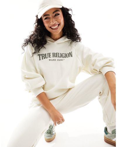 True Religion Arch Logo Boyfriend Hoodie - White