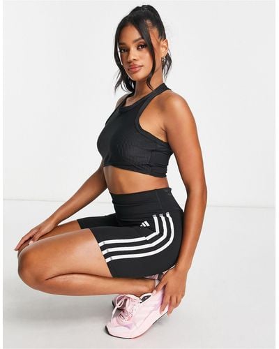 adidas Originals Adidas - Training - leggingshort Met 3-stripes - Zwart