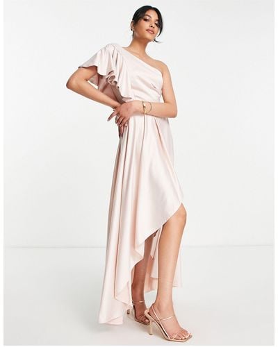 True Violet Satin Wrap Maxi Dress - Pink