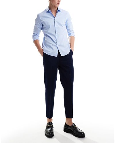 ASOS Smart Tapered Fit Trousers - Blue