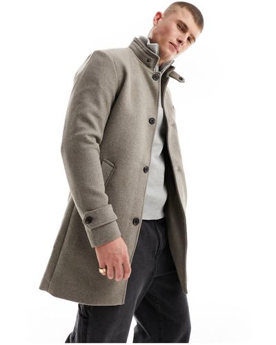 Jack & Jones Premium Wool Mix Overcoat - Grey