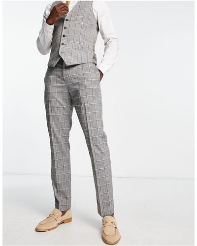River Island Checked Suit Pants - Gray