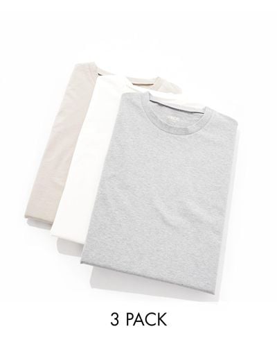 ASOS – 3er-pack oversize-t-shirts - Weiß