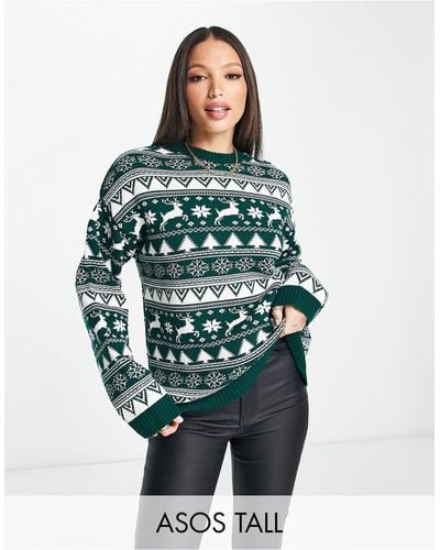 ASOS Asos Design Tall Christmas Sweater - Blue