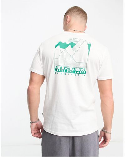Napapijri Fede - T-shirt Met Print Op - Wit