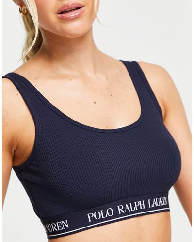 Polo Ralph Lauren Lounge Bralette Met Logobies - Blauw
