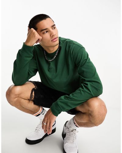 Nike Premium Essentials Logo Long Sleeve T-shirt - Green