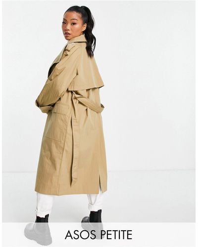 ASOS Asos design petite - trench-coat luxueux avec col - taupe - Marron