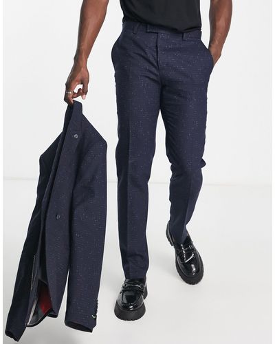 Twisted Tailor Brenes Slim Fit Suit Pants - Blue