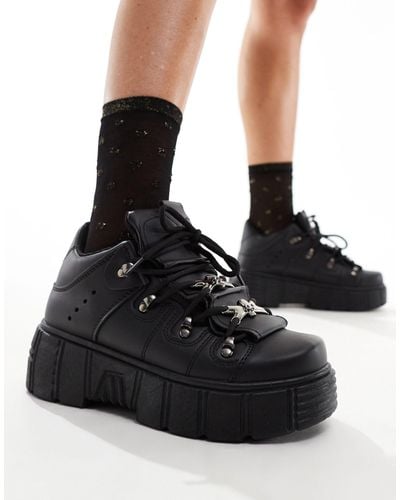 Koi Footwear Koi Rimo Platform Trainers - Black