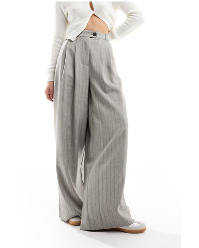 ASOS Tailored Wide Leg Trousers - Grey