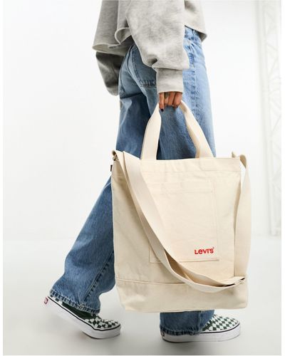 Levi's Tote bag à logo - crème - Bleu