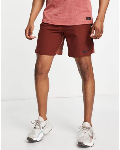 Nike Pantalones cortos burdeos flex rep 3.0 - Rojo