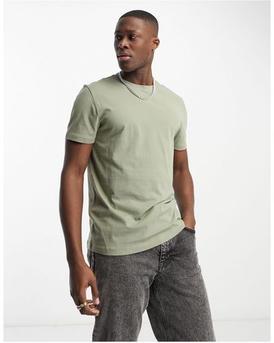 New Look T-shirt girocollo kaki chiaro - Verde