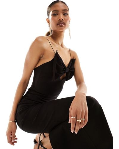 Vesper Cami Bow Detail Maxi Dress - Black